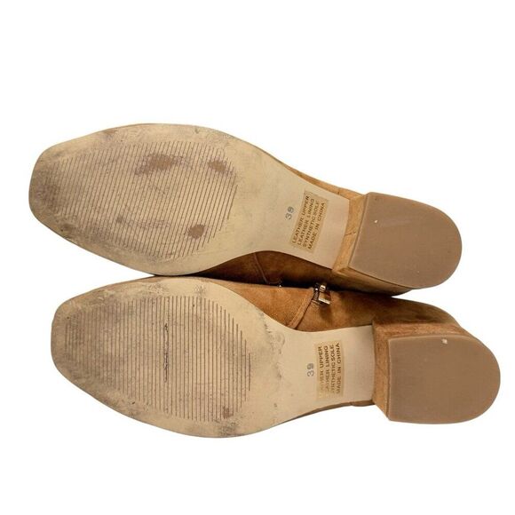 Silent D Suede Boots Ankle Booties Honey Womens EU 39 US 8-8.5 Ruffle Gold Brown - Picture 8 of 13